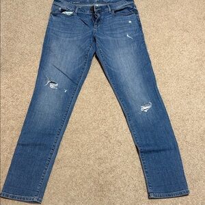 Loft Outlet Classic Blue Distressed Women's Girlfriend Jeans